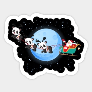 Santa Claus Riding Panda Sticker